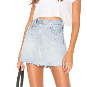 Levi's Y2K Full Zip Raw Hem Denim Mini Skirt Size 27